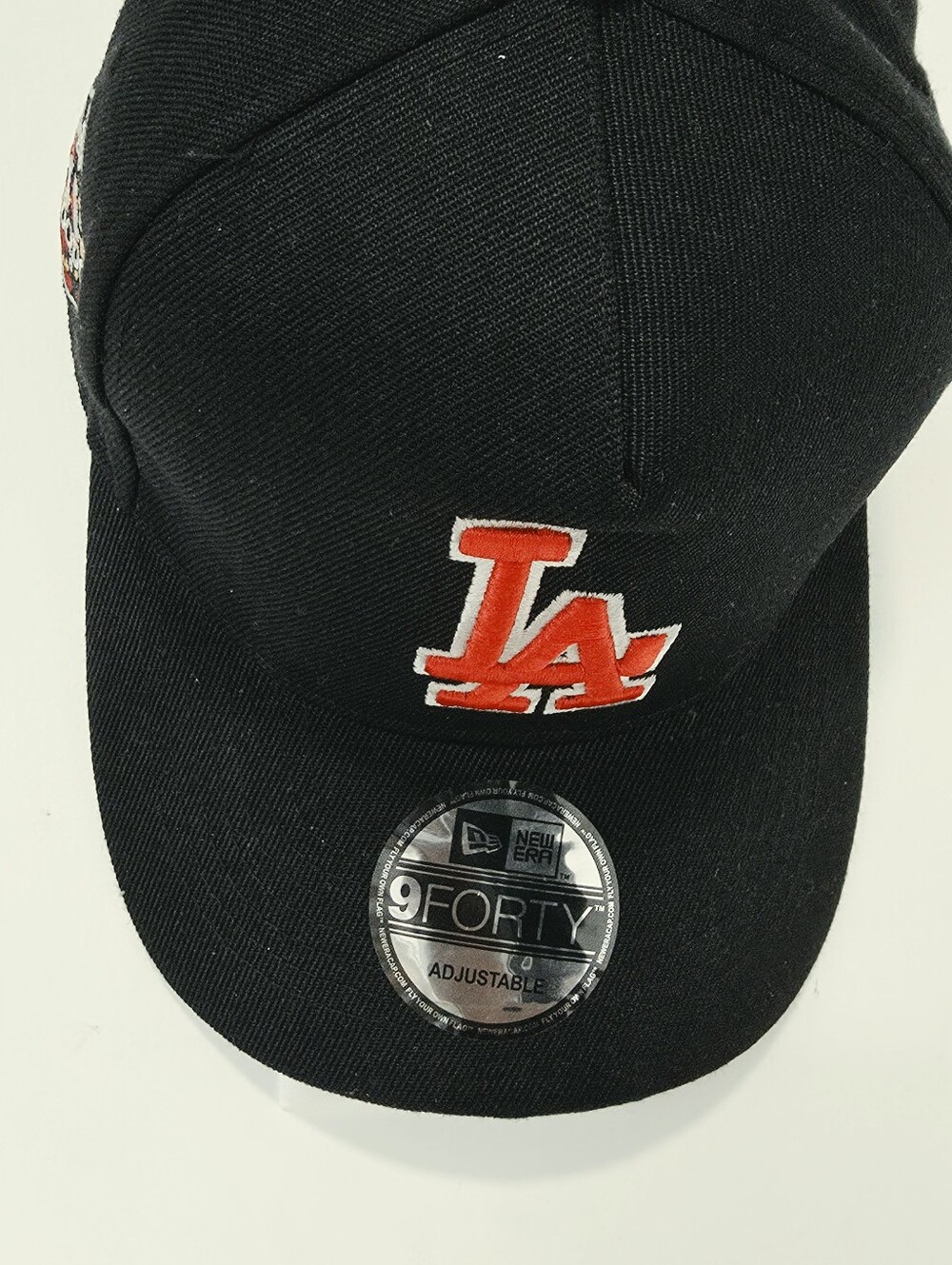 New Era LA Baseball Cap - Black with Red Logo